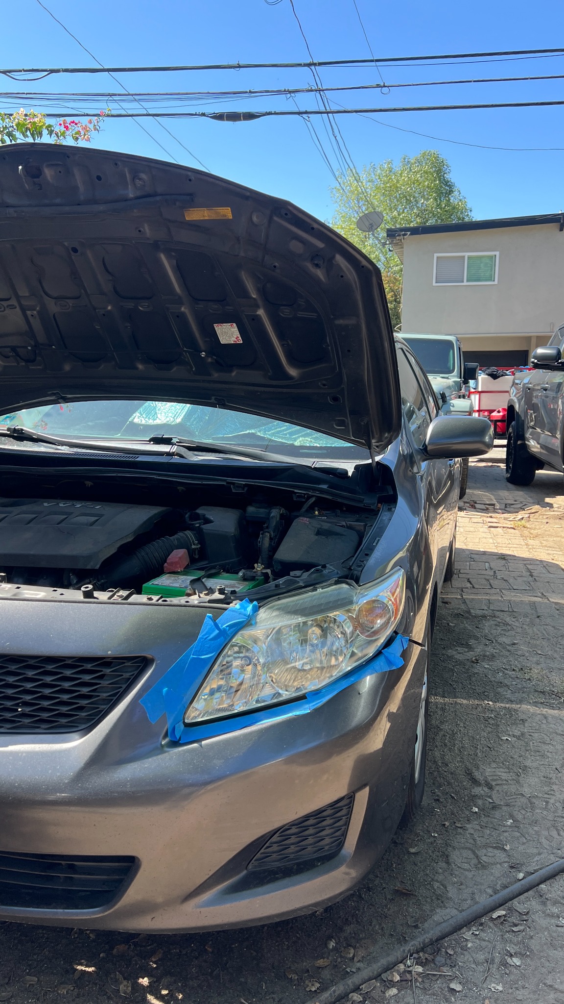 Clear headlight after restoration